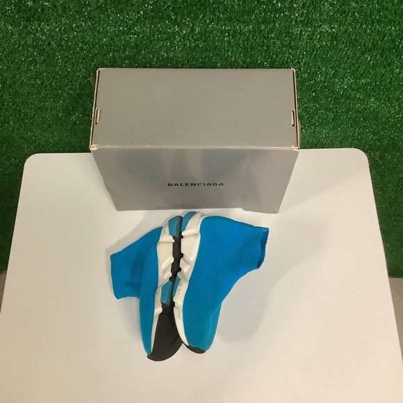 Balenciaga turquoise Azur toddler sock sneakers size 25-26 - Picture 2 of 8